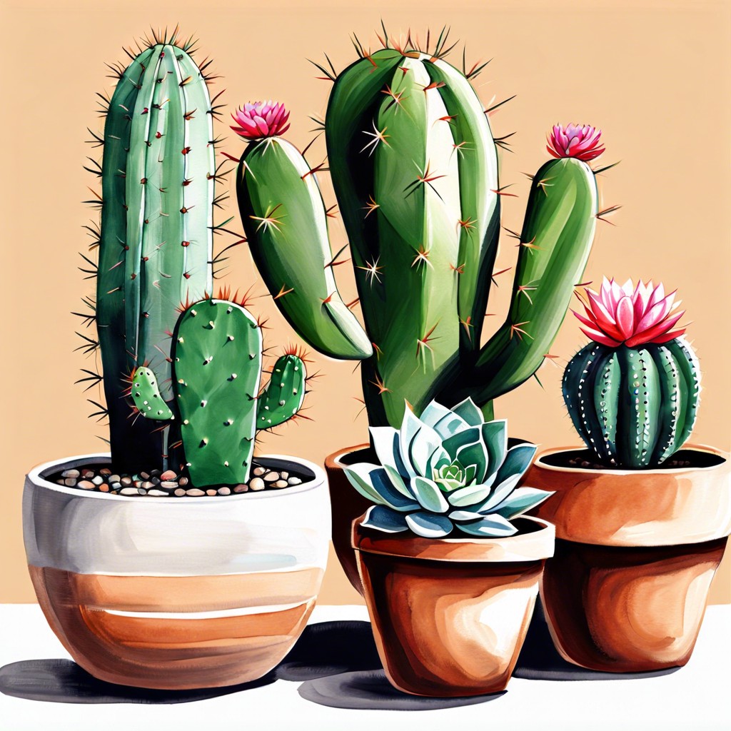 cacti and succulents paint small cacti or succulent illustrations