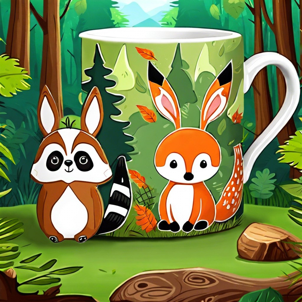 cartoon forest with friendly animals