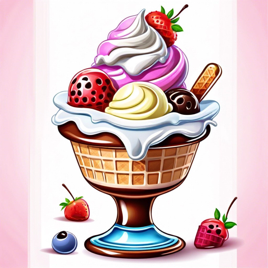 cartoonish ice cream sundae