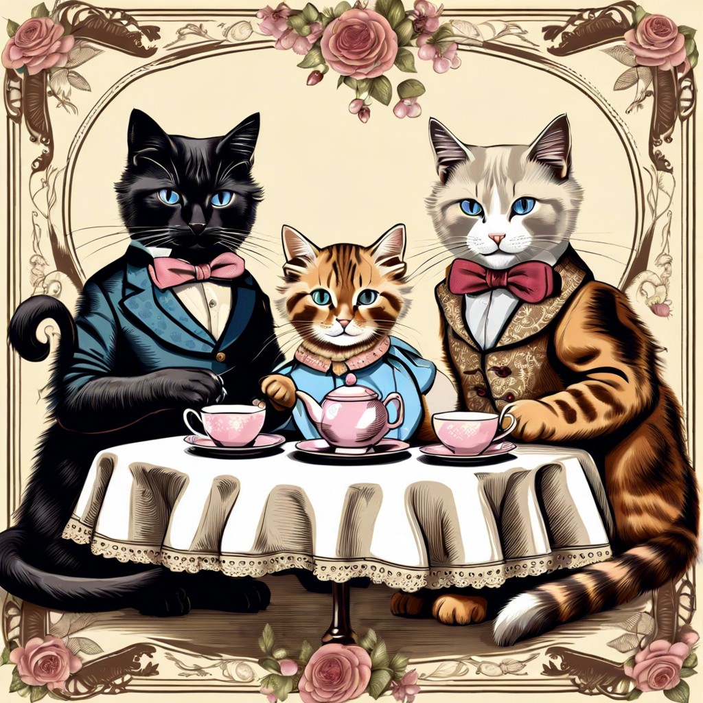 cats having a tea party