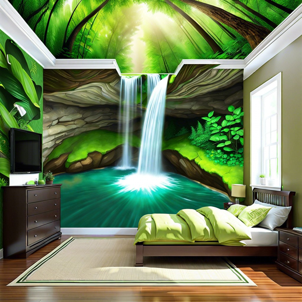 ceiling to floor nature scene