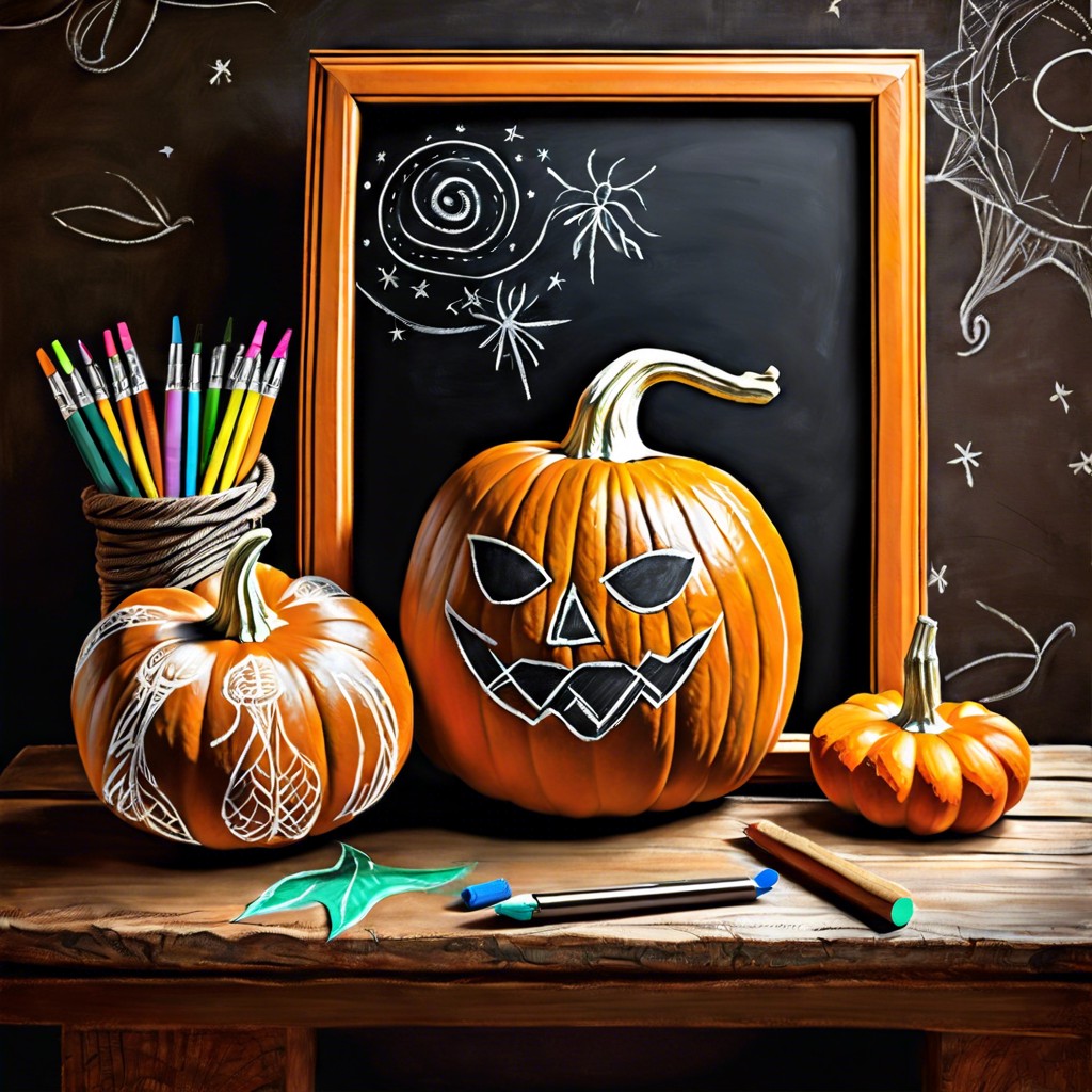 chalkboard paint pumpkin paint with chalkboard paint and draw with chalk