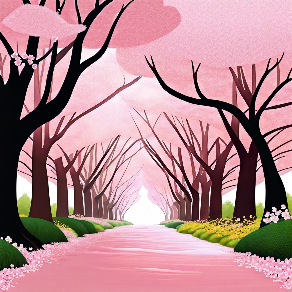 cherry blossom forest