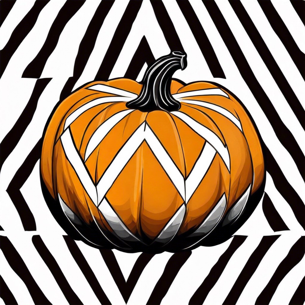 chevron pumpkin tape off chevron patterns and fill in with contrasting paints