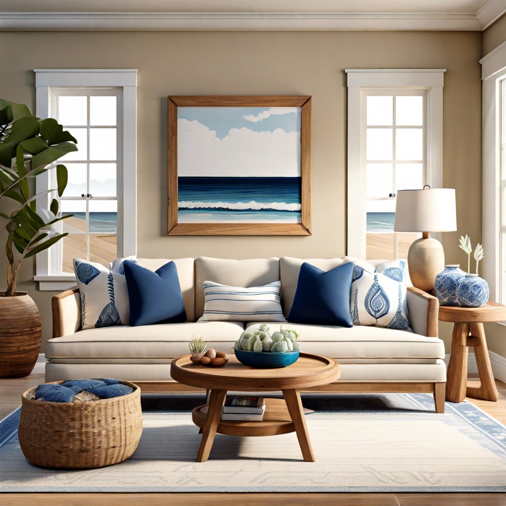 coastal charm with beige and blues