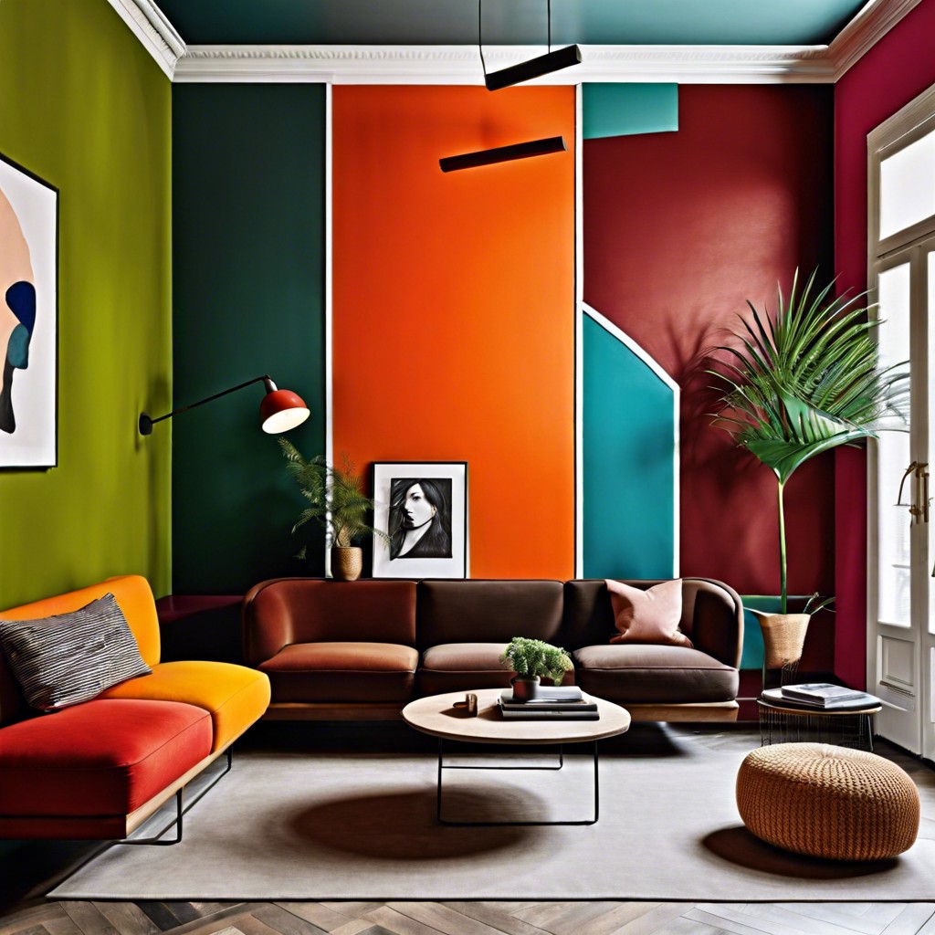 color blocking with bold contrasting colors