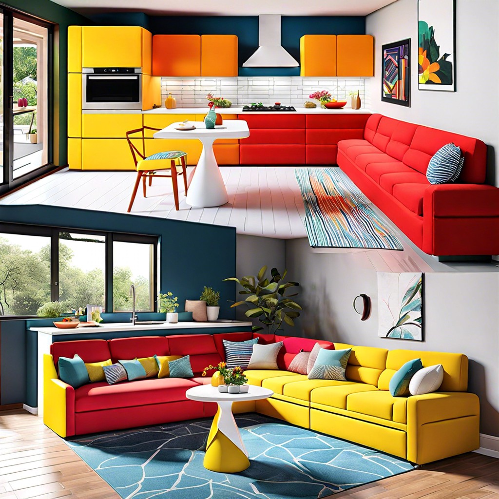 color pop up couch for a vibrant touch