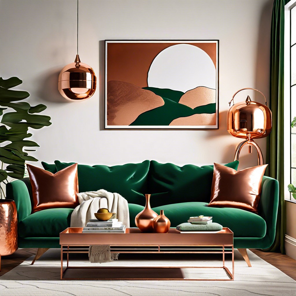 complement with copper tones