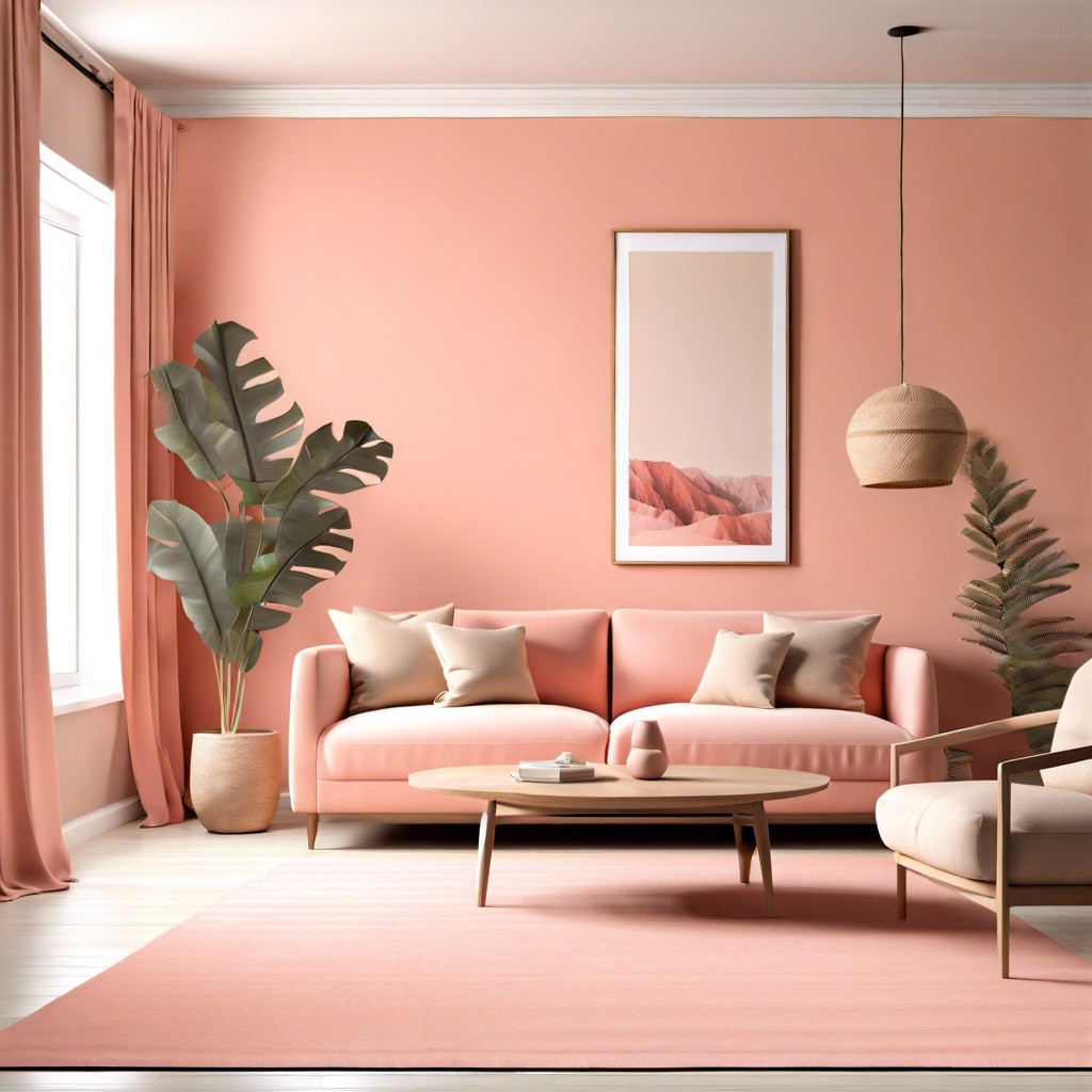 coral pink with beige