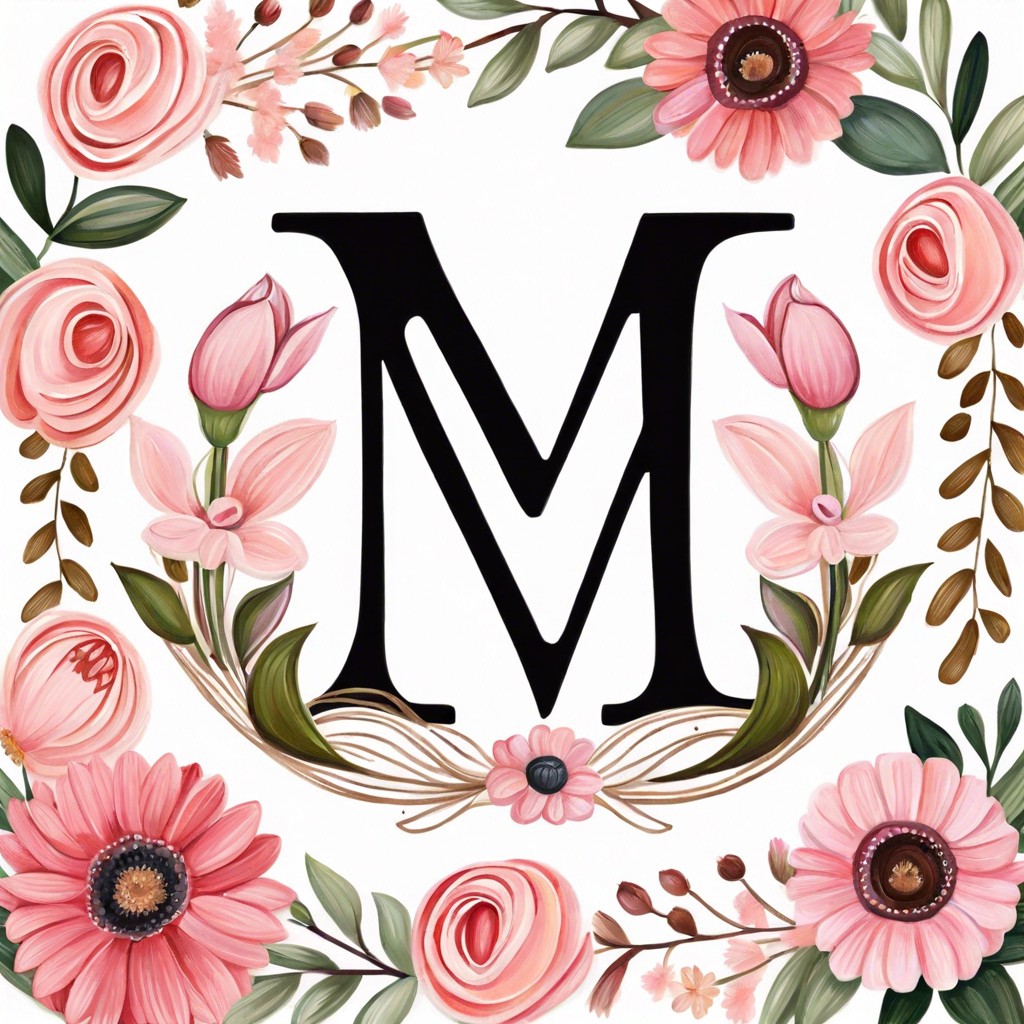 custom monogram with flowers