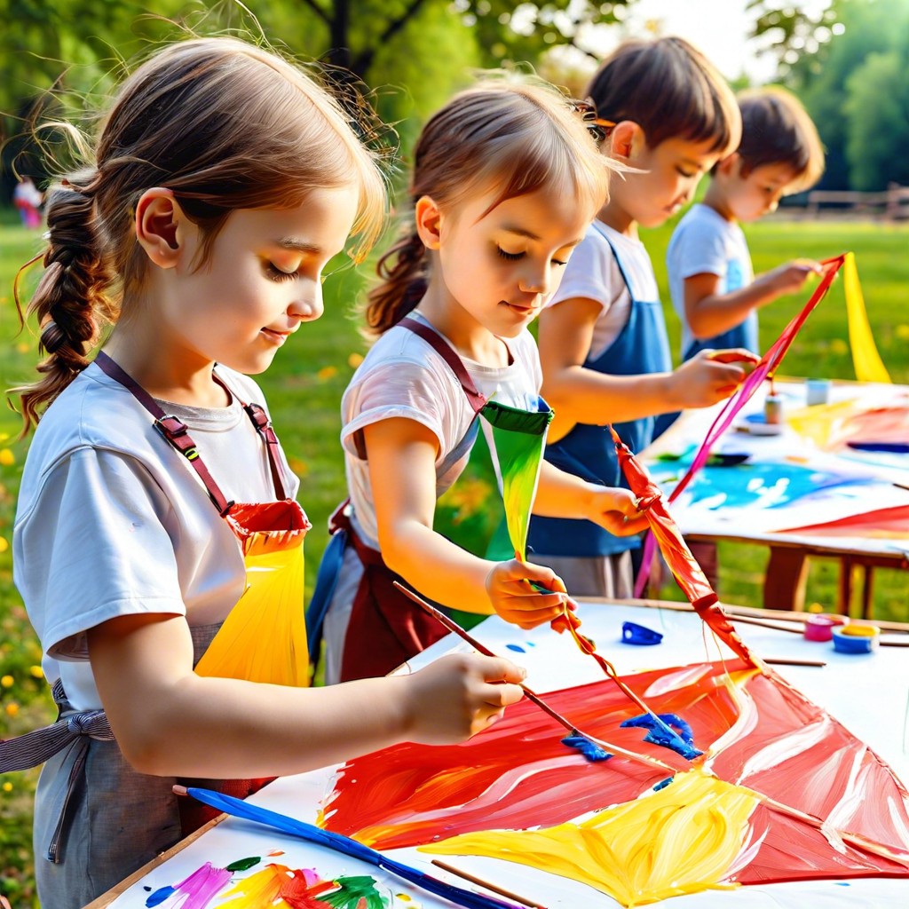 diy kite canvases with streamers