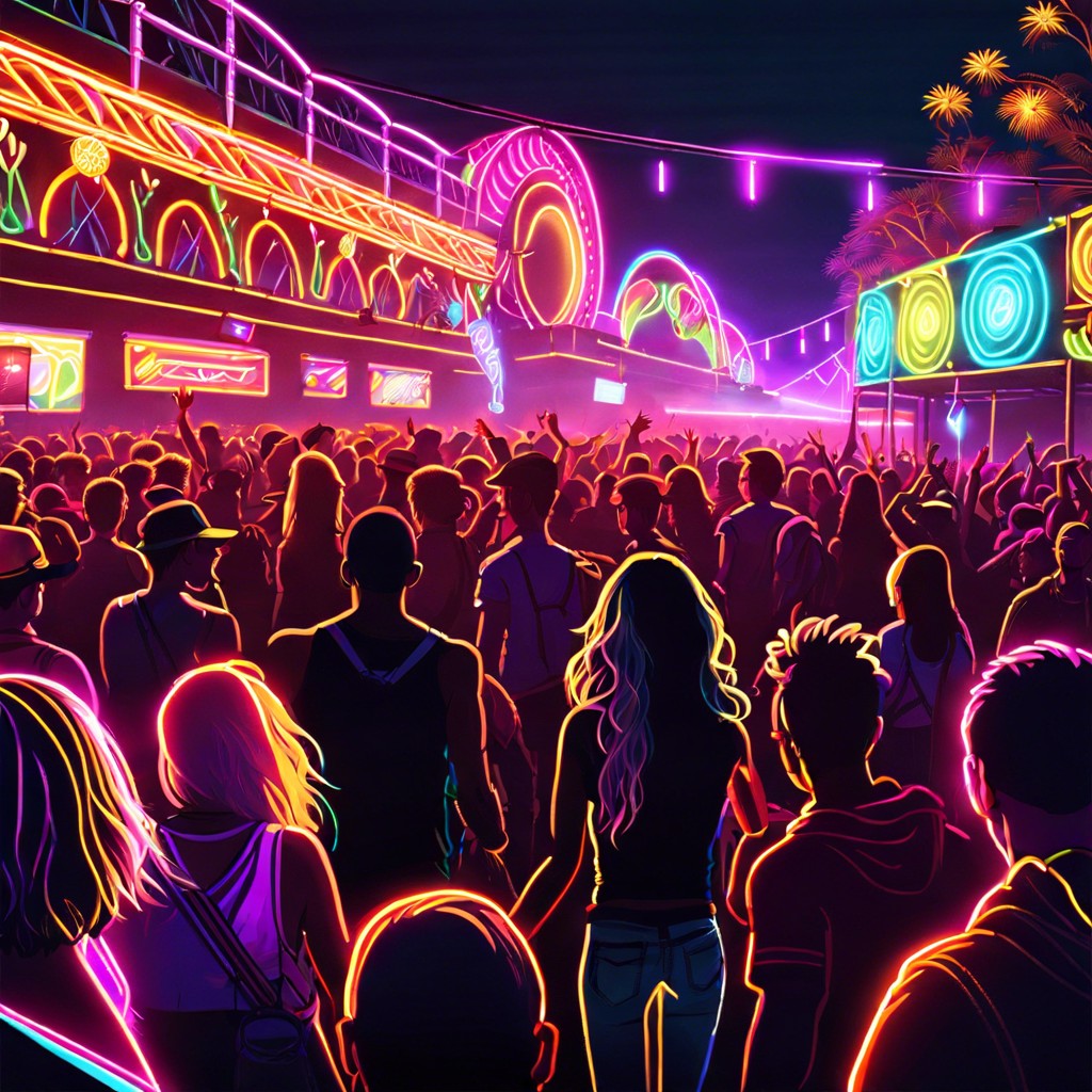 electric neon music festival scene