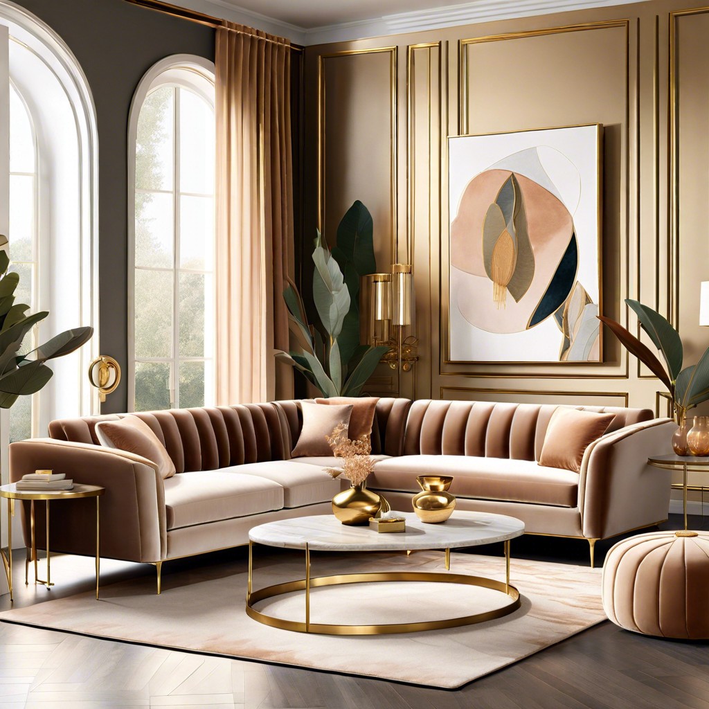 elevated elegance sofas with brass legs