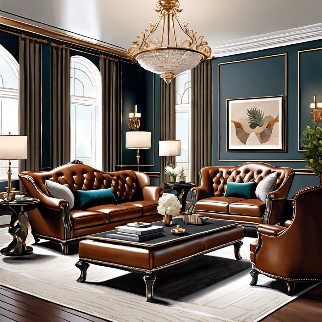 employ a high back leather couch for formal areas