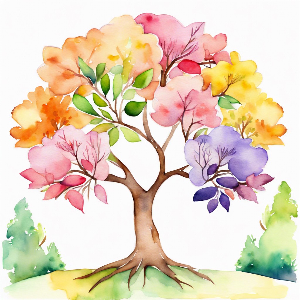 family tree watercolor