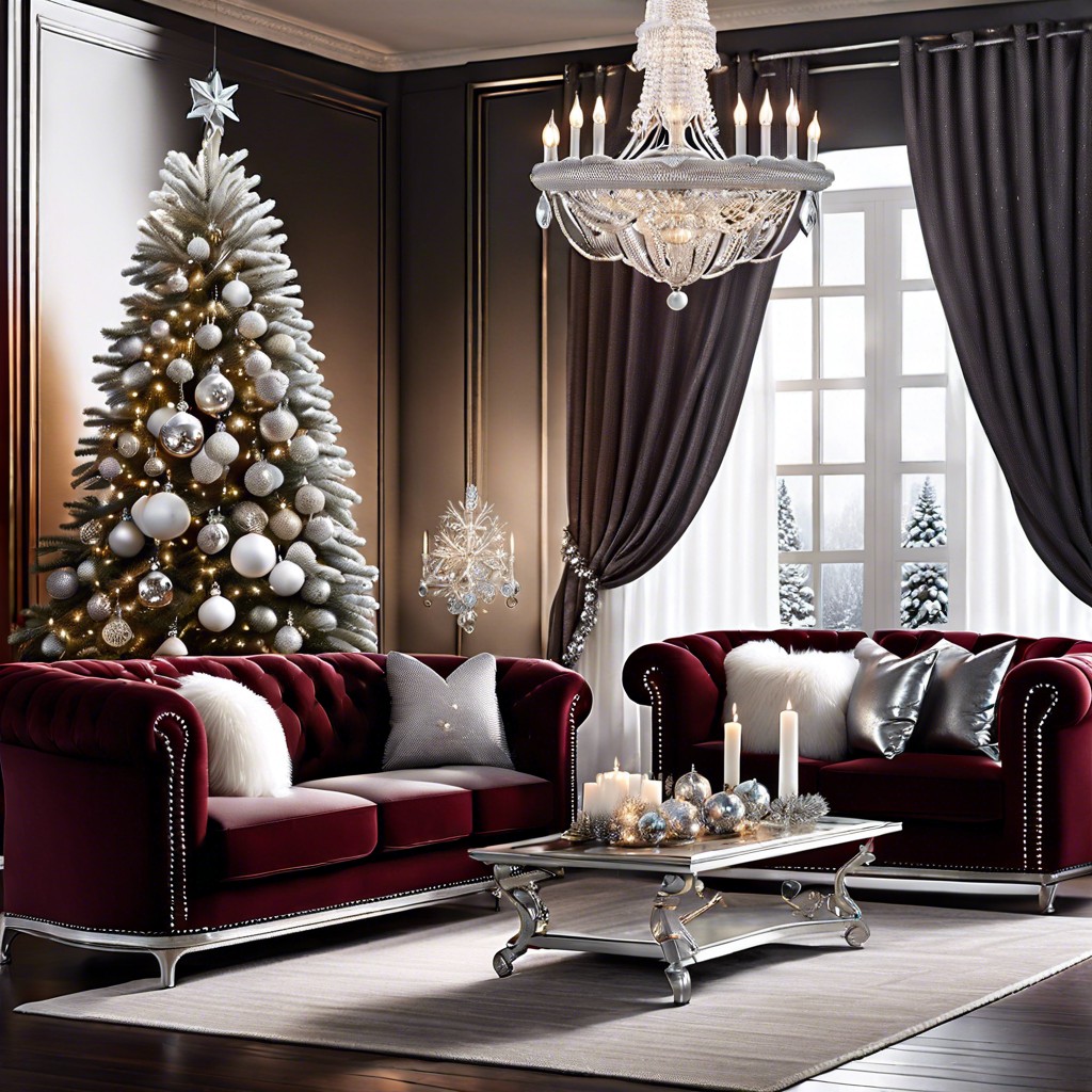 festive elegance decorate with silver crystal and white for a refined holiday look
