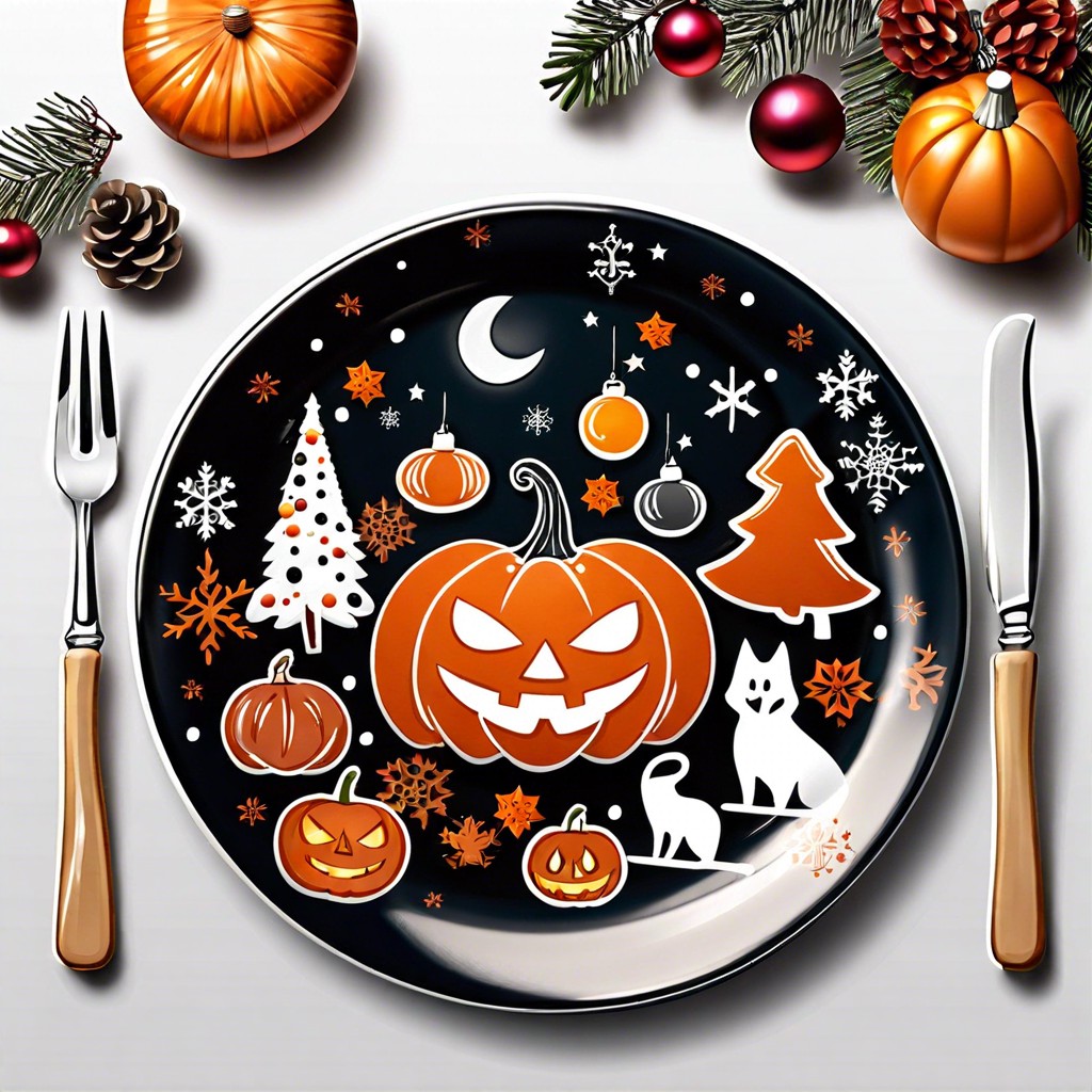 festive motifs paint themes from holidays like christmas or halloween