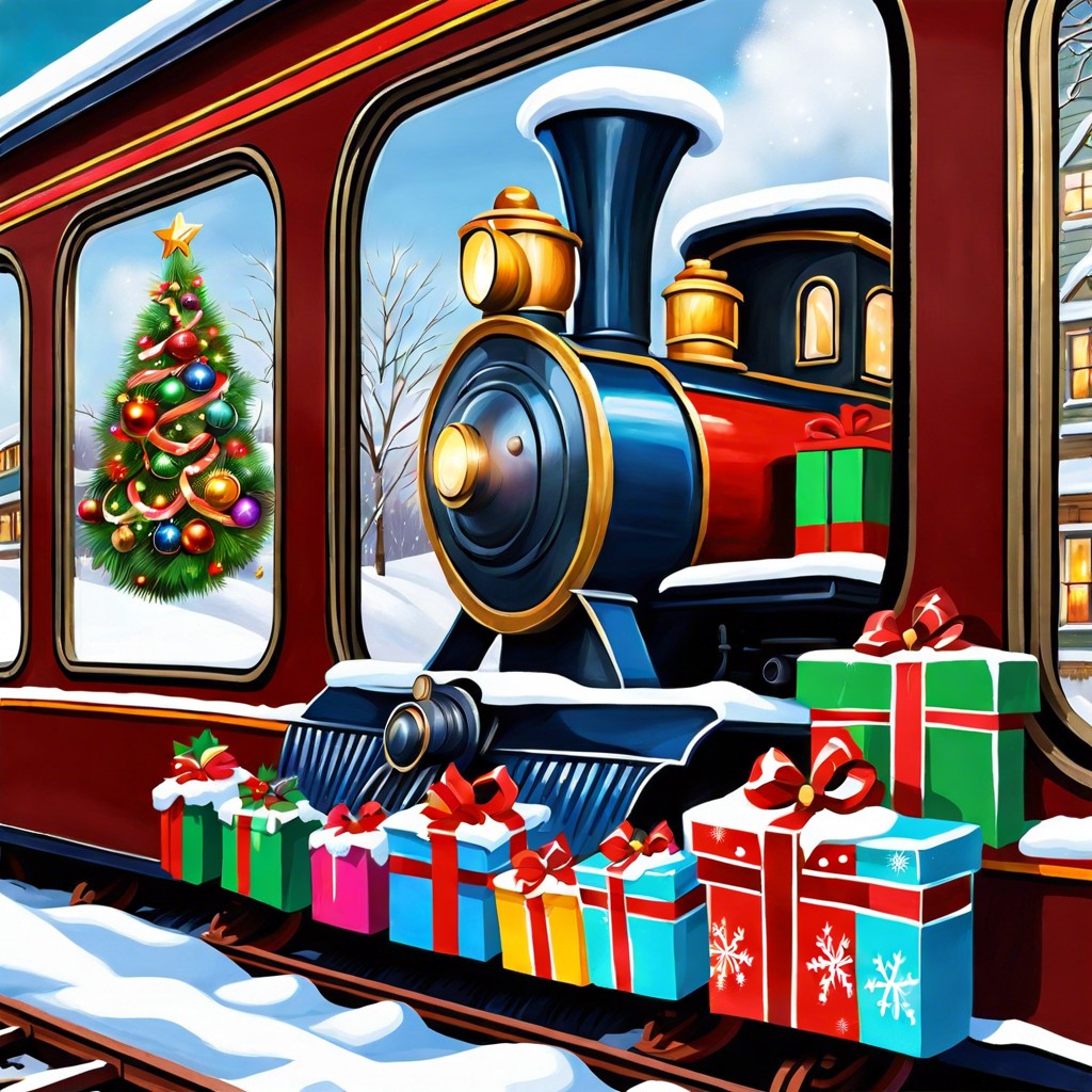 festive train full of gifts