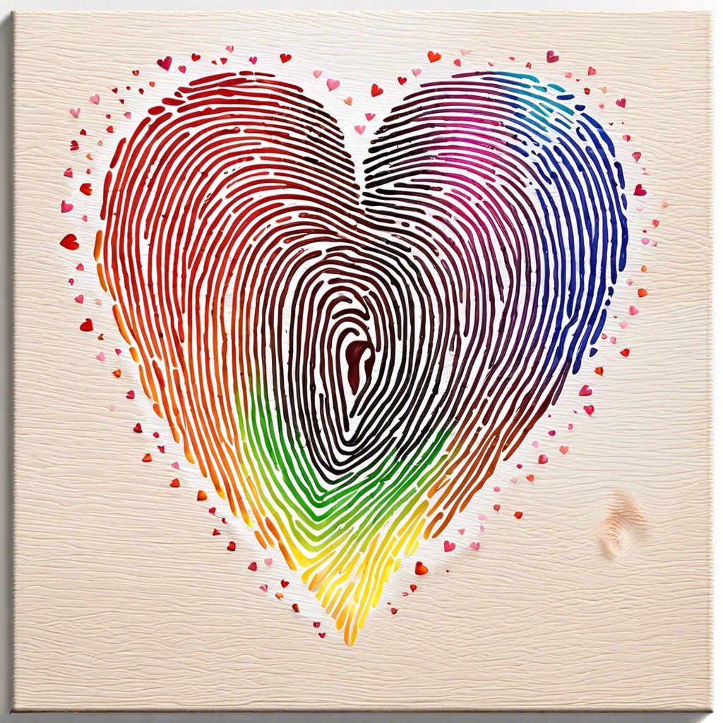 fingerprint heart use your fingerprints to form heart shapes on the canvas