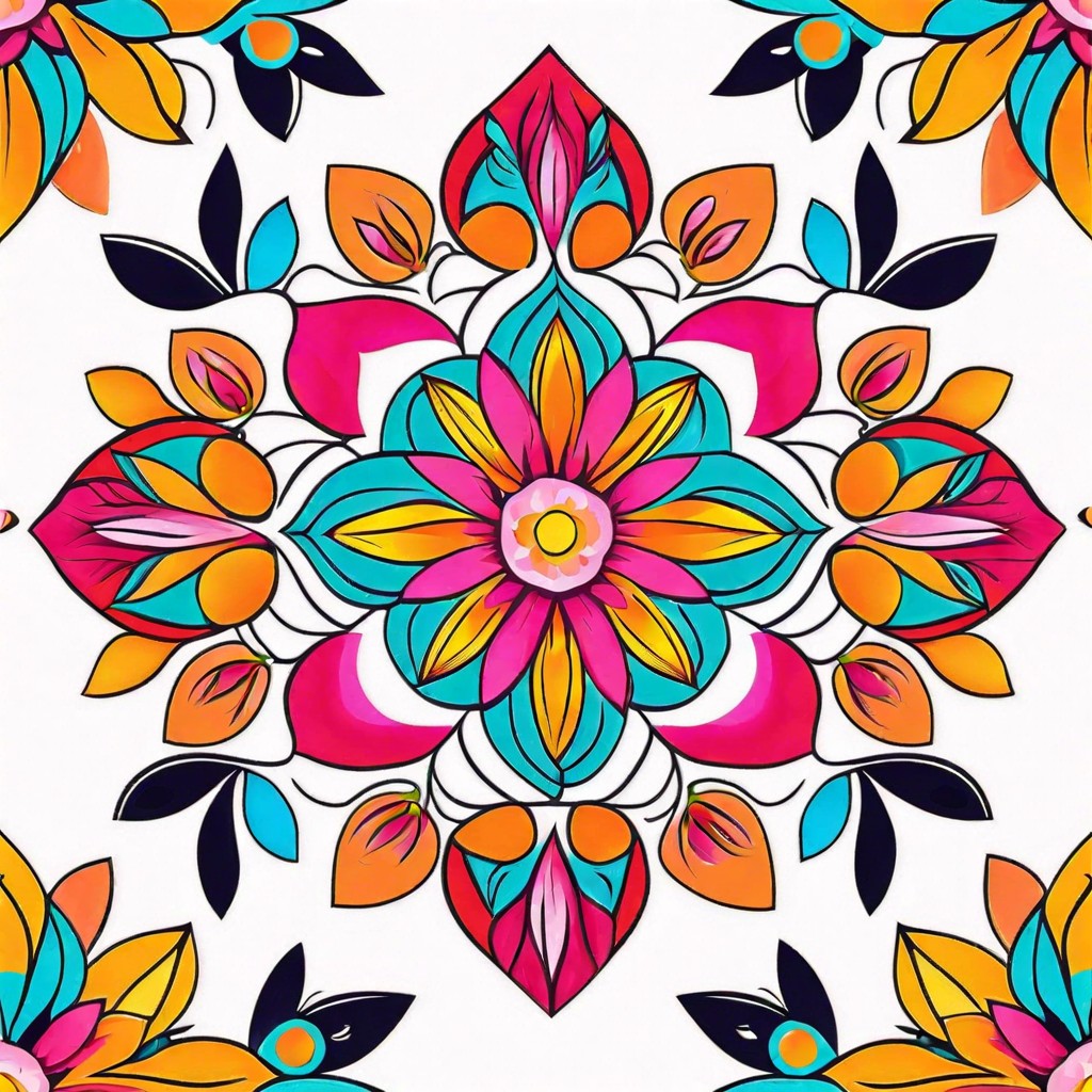 floral geometrics integrate geometric shapes with the organic outlines of flowers