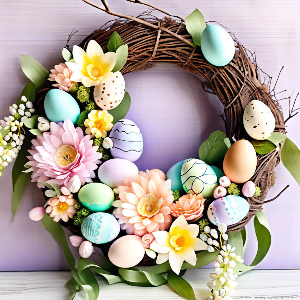 flowery easter egg wreath