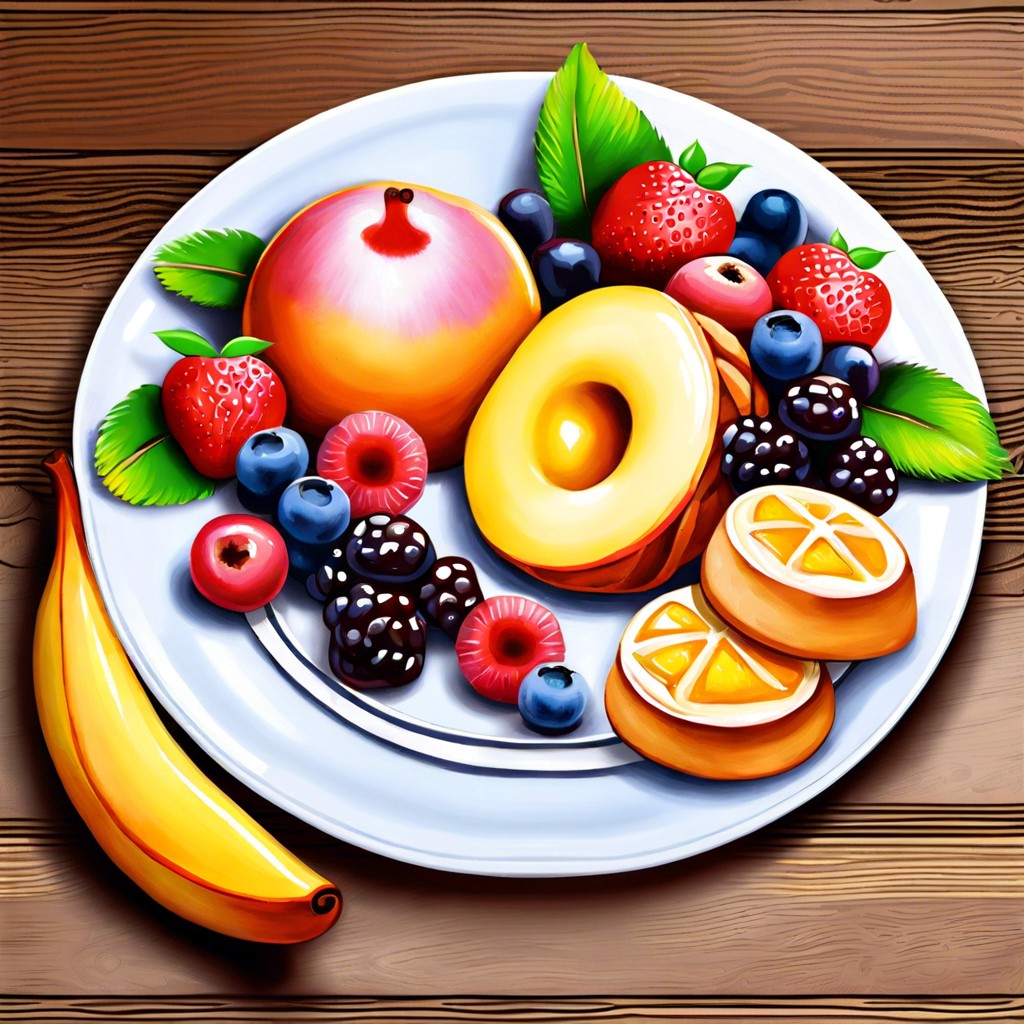 food illustrations fruits pastries