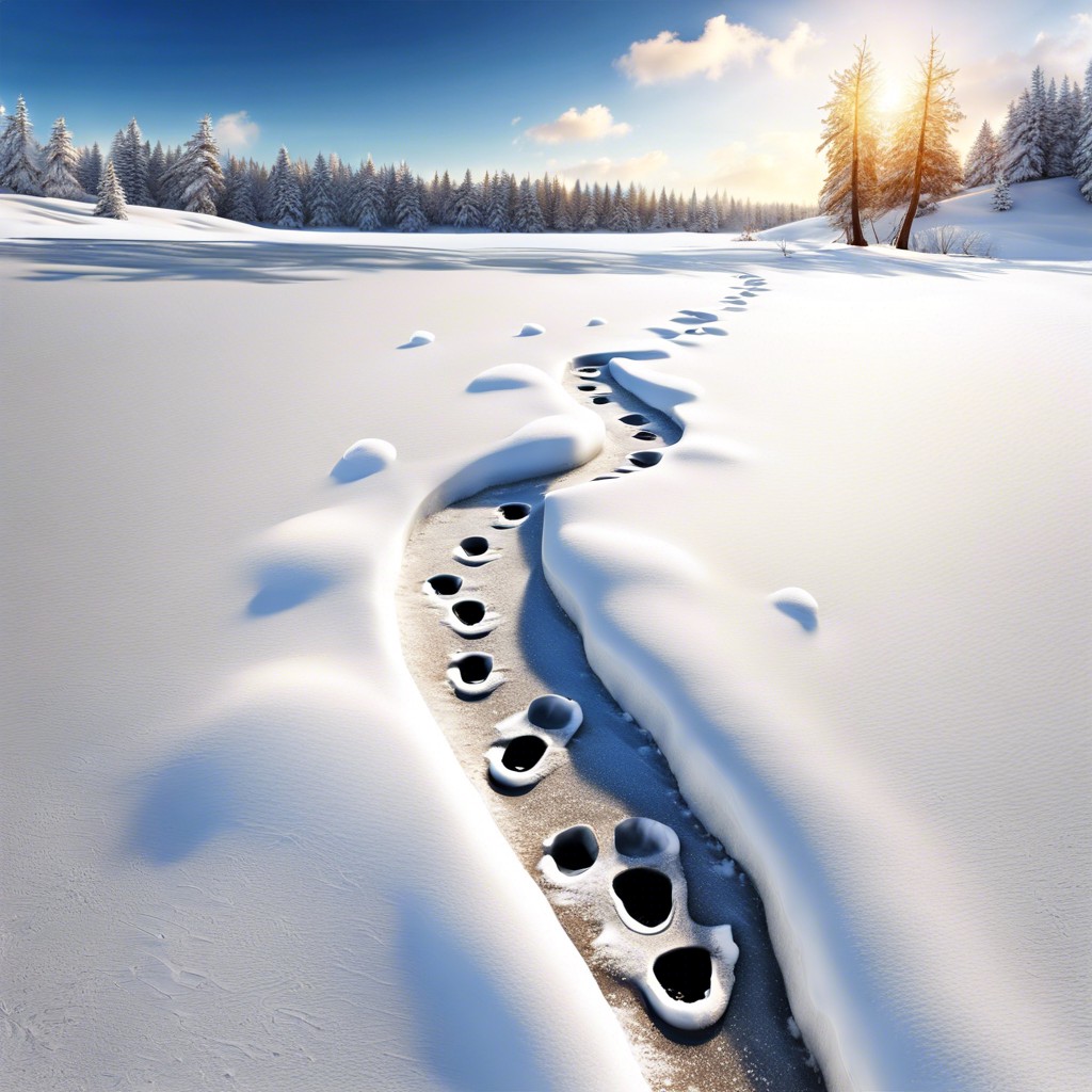 footprints in fresh snow