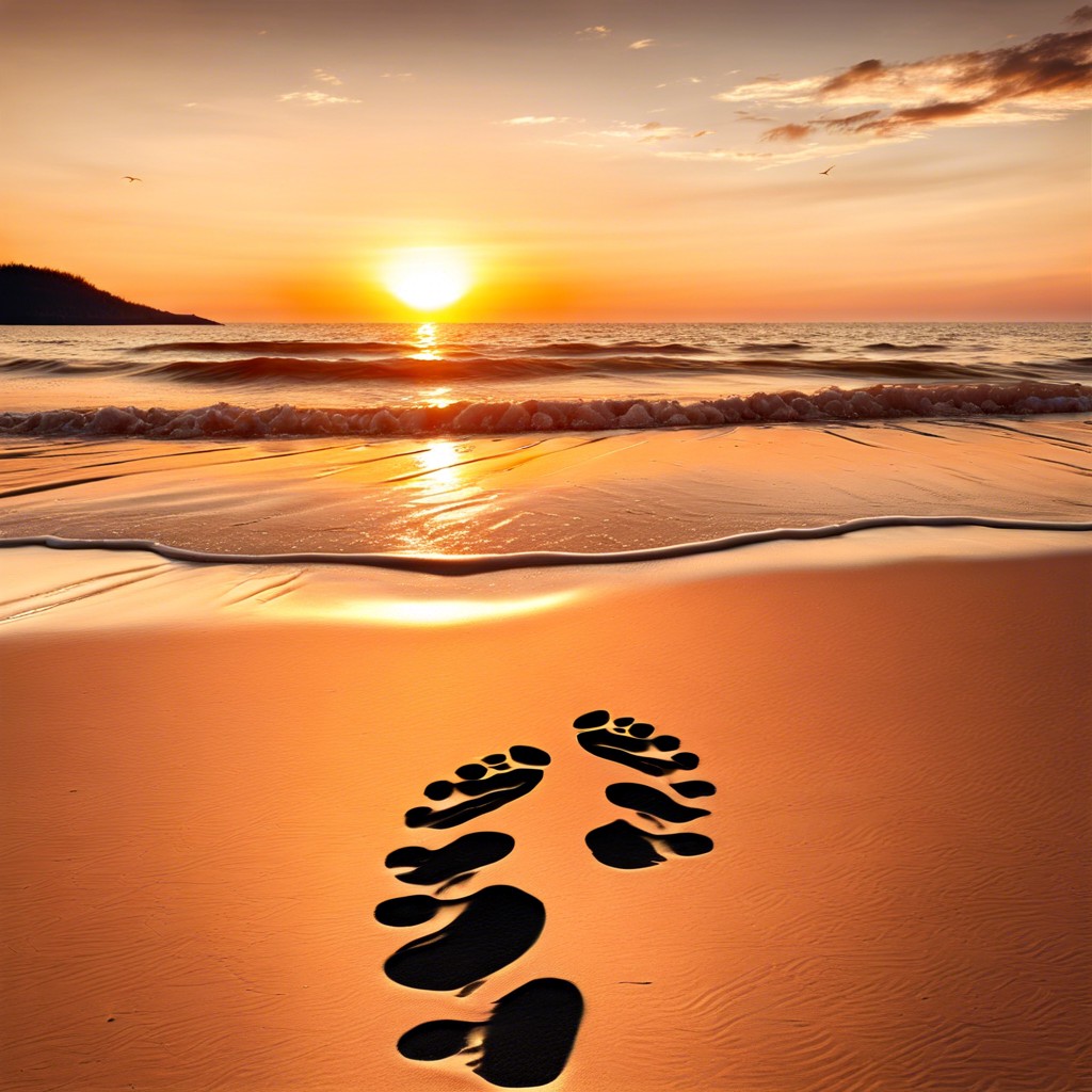 footprints in the sand together