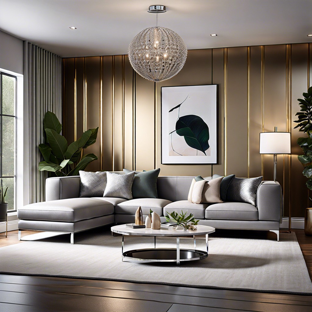 futuristic flair modern sofas with metallic accents