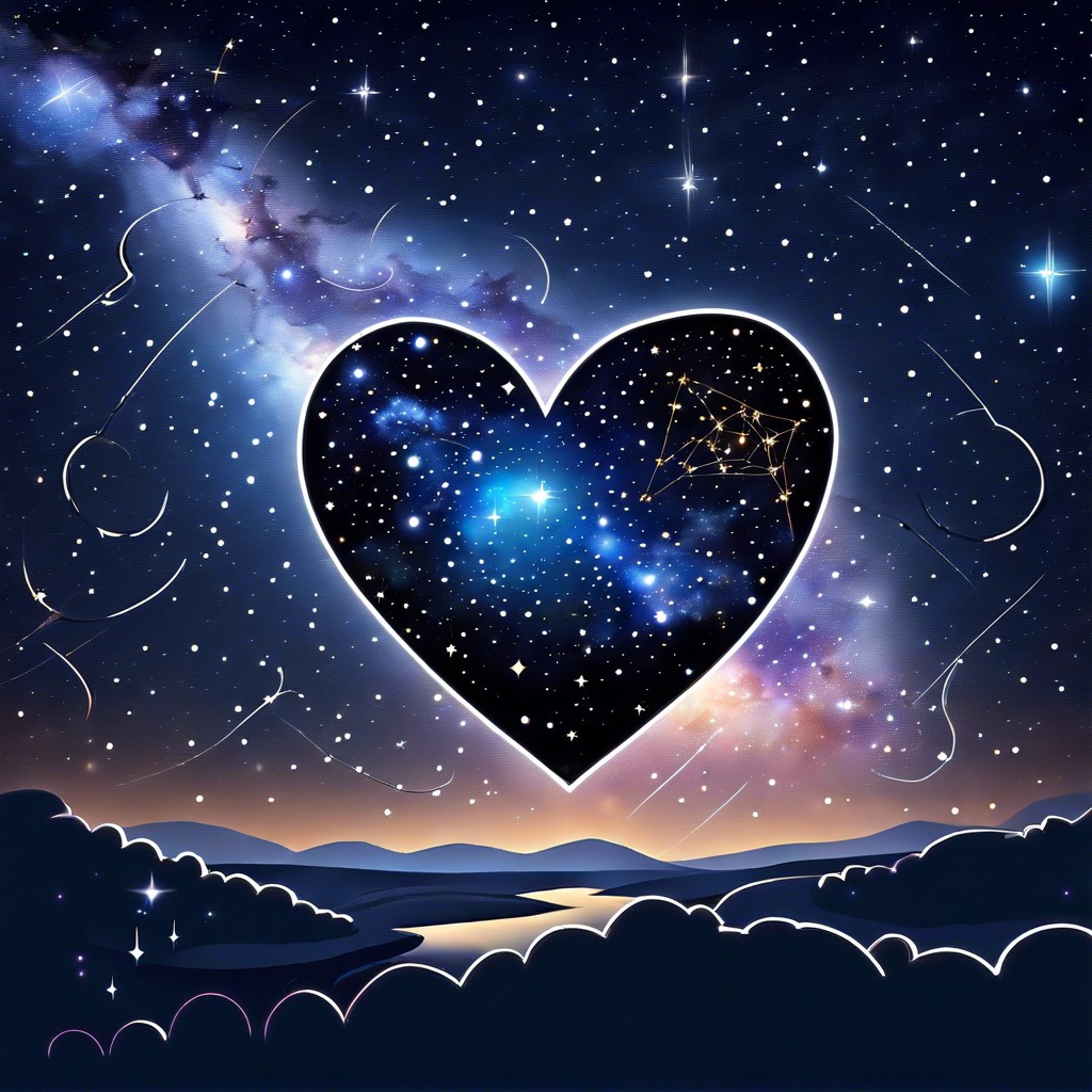 galaxy hearts paint a starry night sky with hearts replacing stars