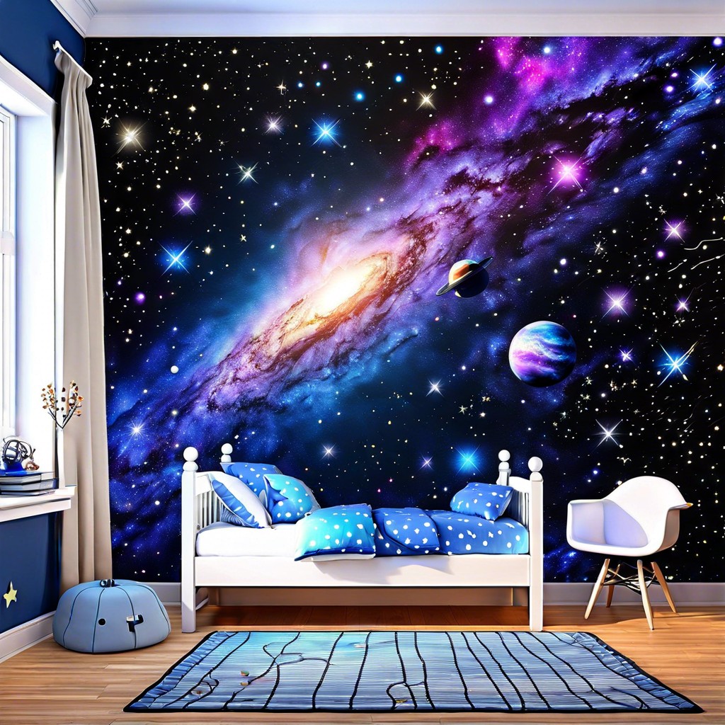 galaxy painting with glow in the dark stars