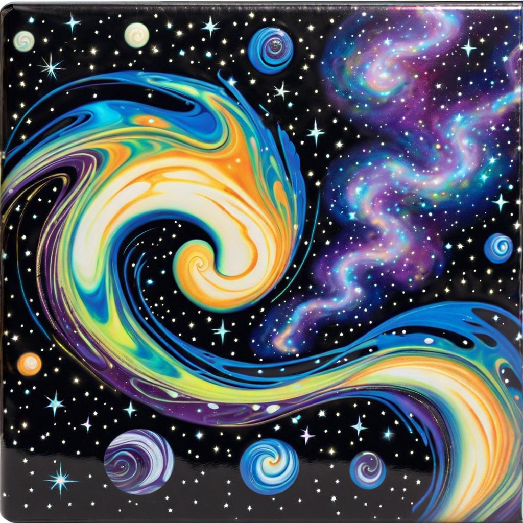 galaxy swirls with glow in the dark paint