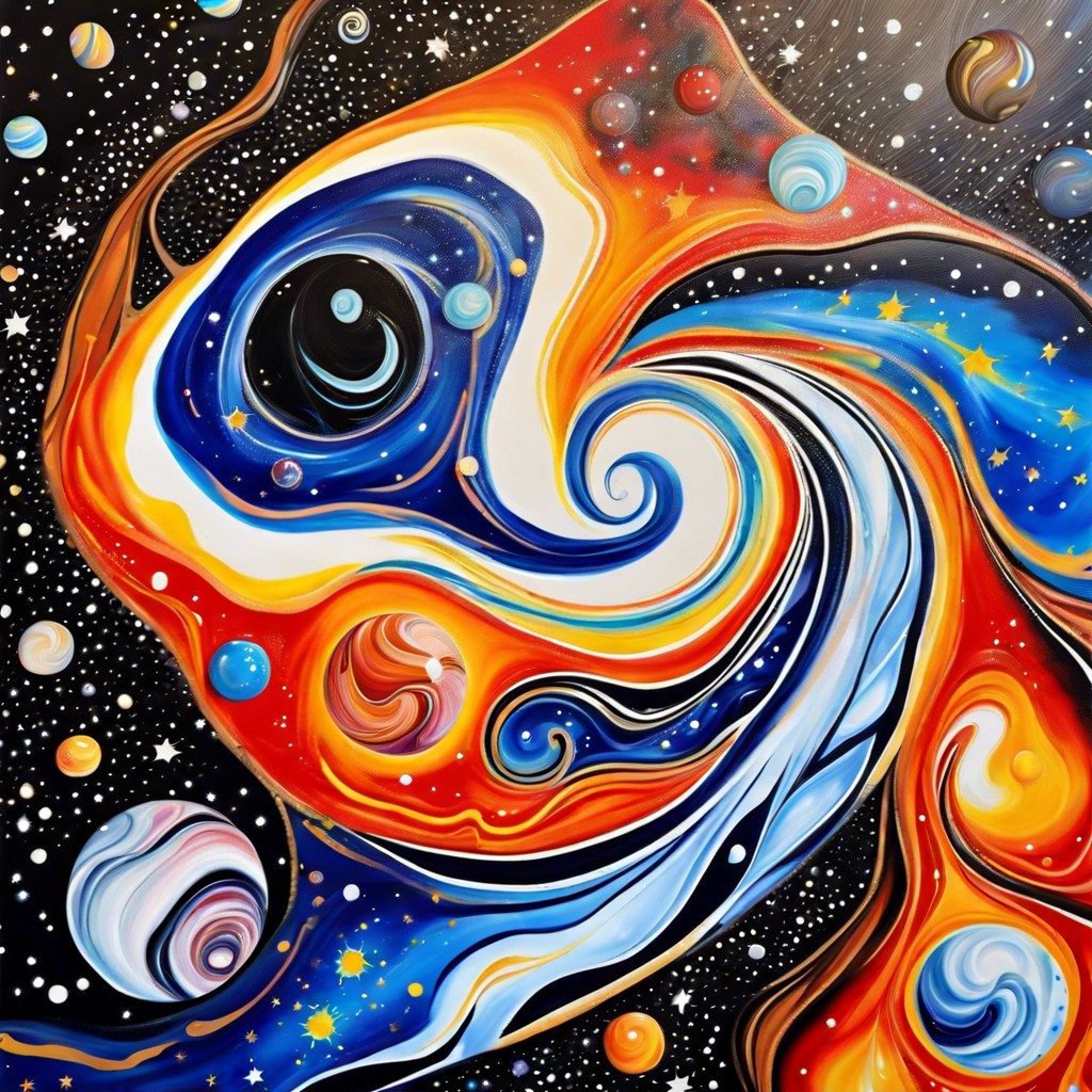 galaxy twist with marbles and swirls