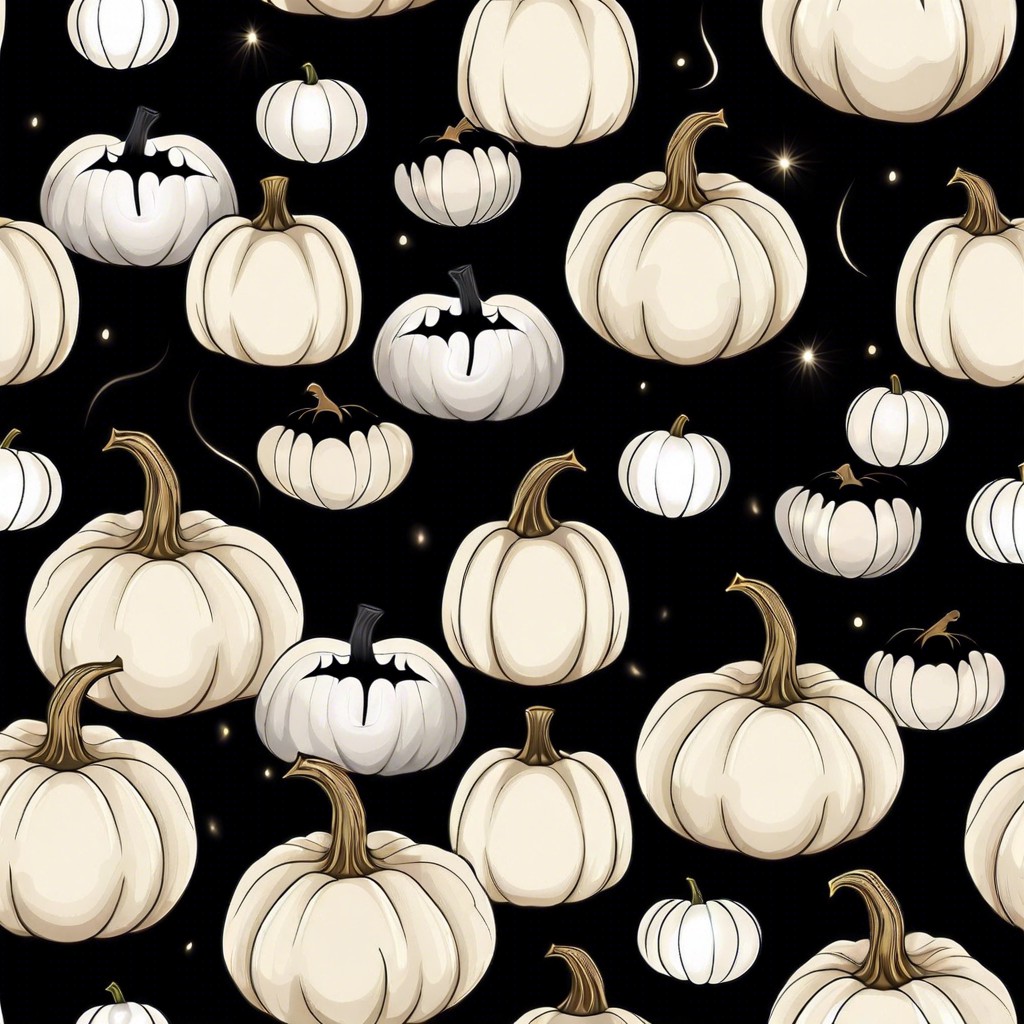 glowing ghosts paint pumpkins white with black hollow eyes