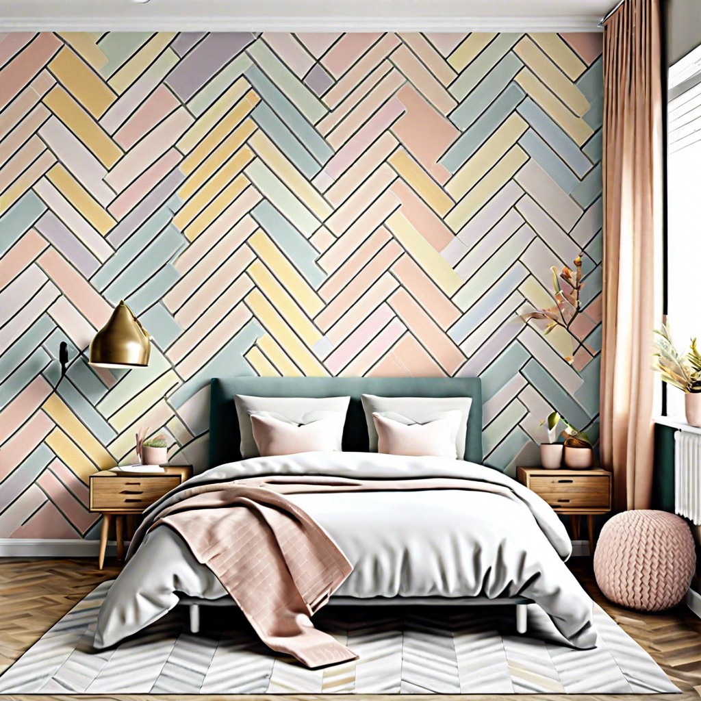 herringbone accent wall