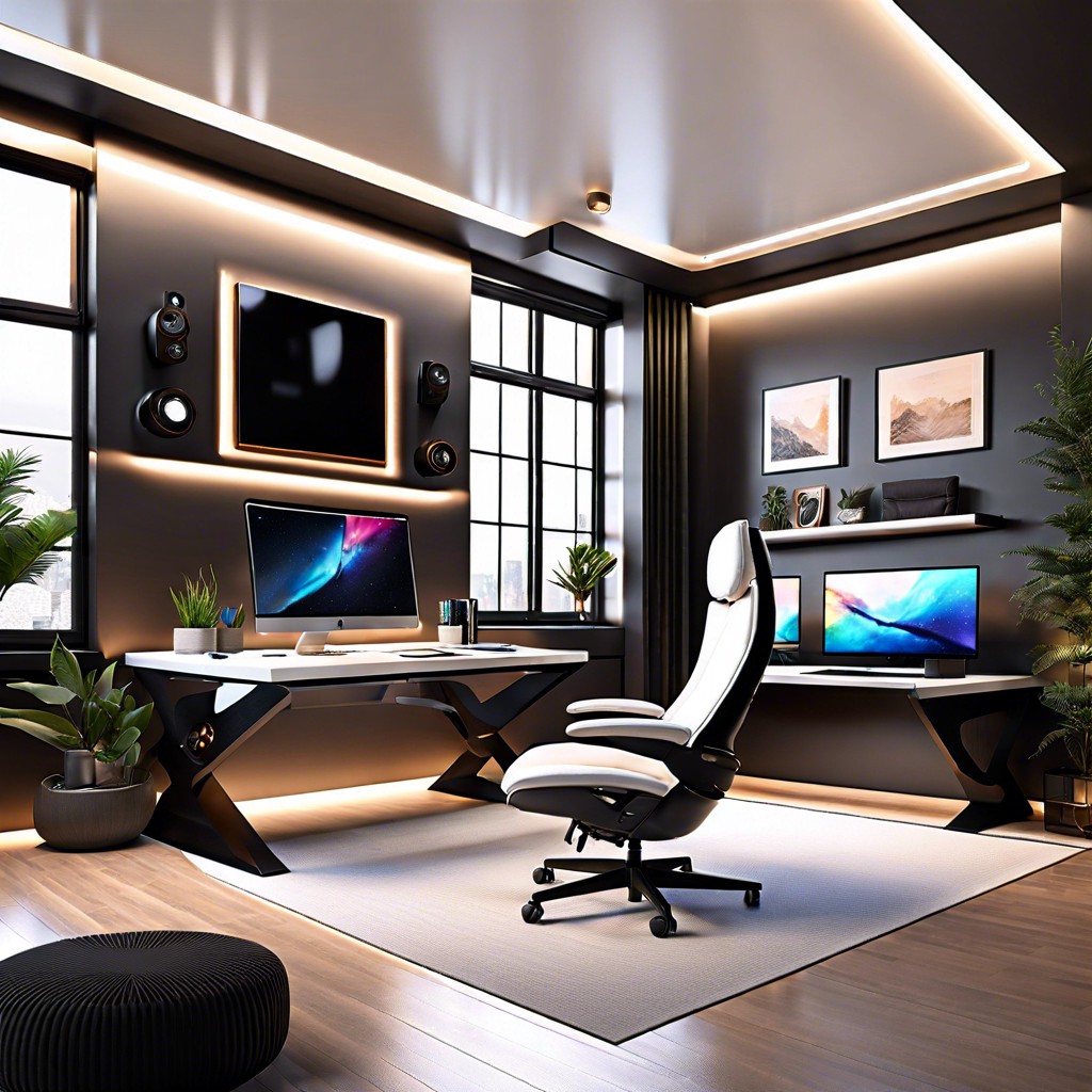 high tech office with reclining couch