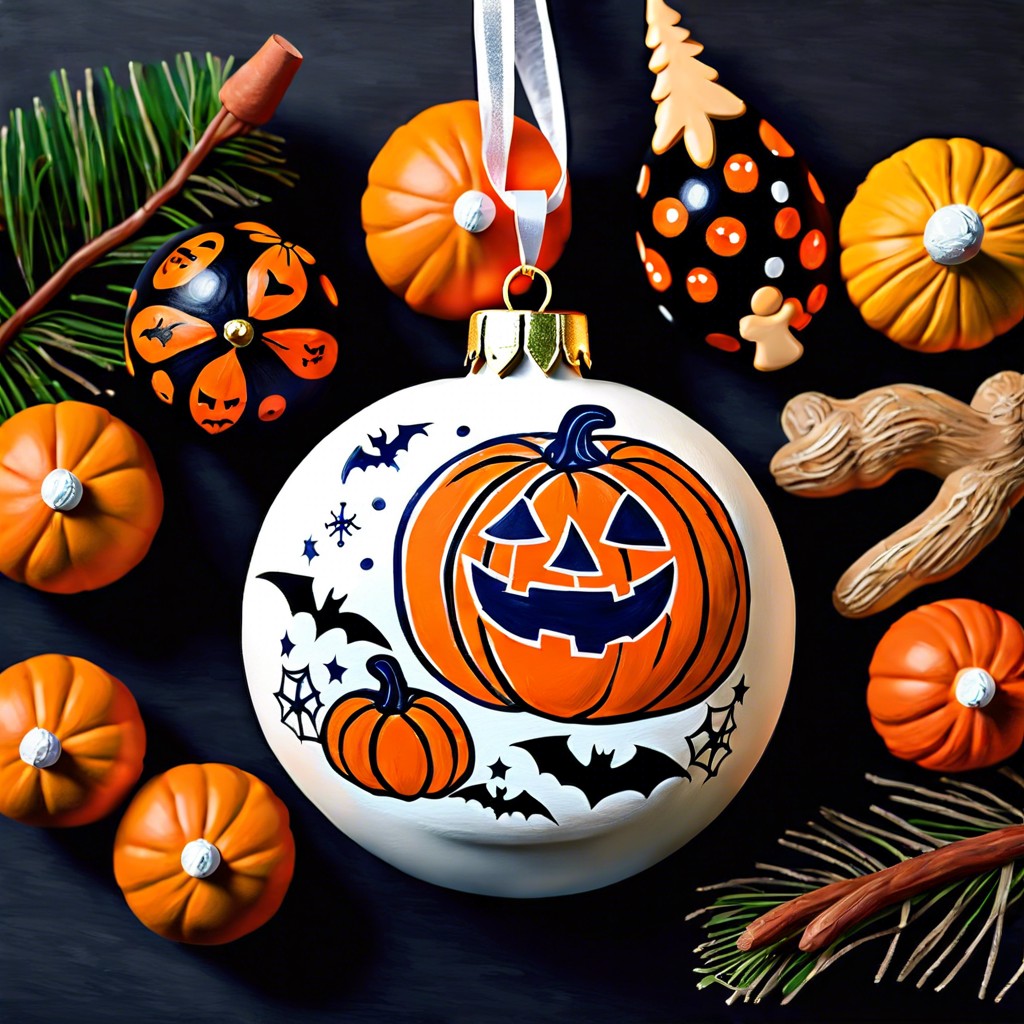 holiday themed christmas ornament halloween pumpkin