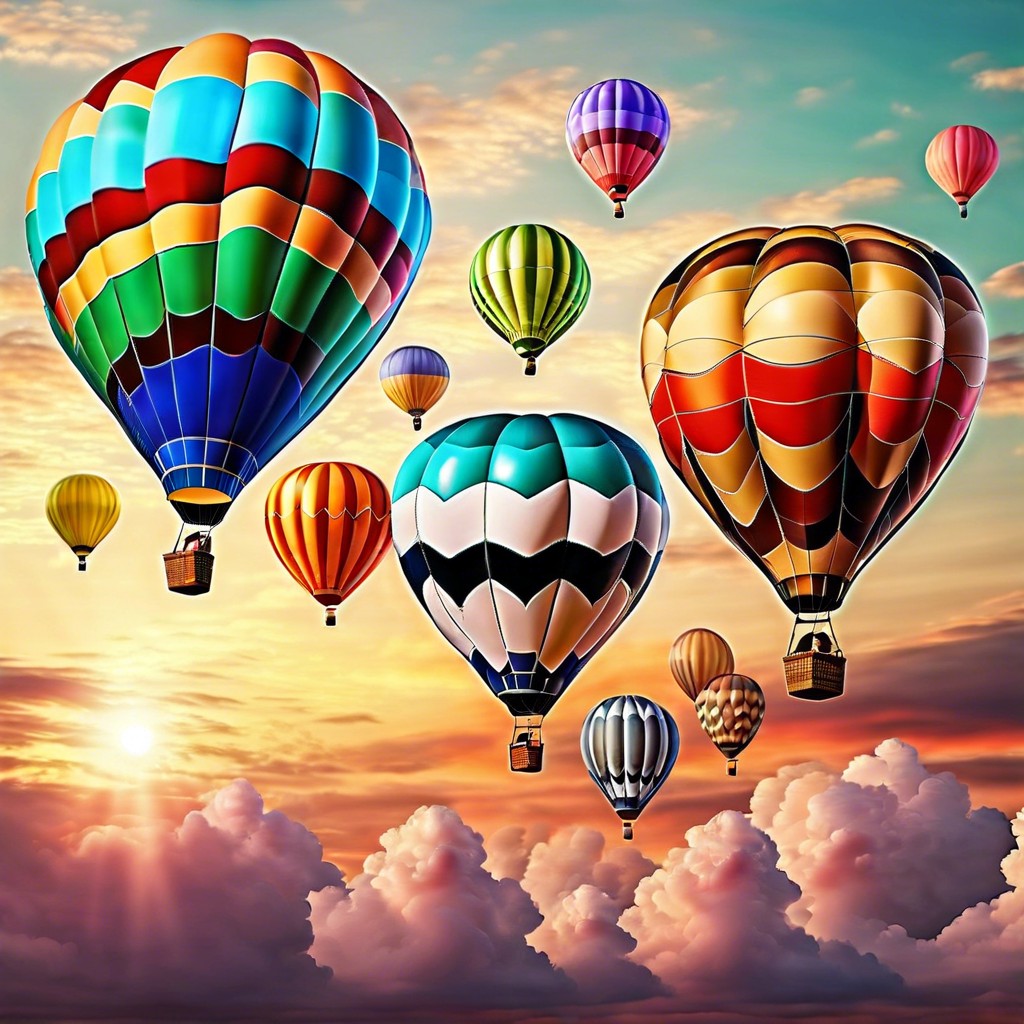 hot air balloons in the sky