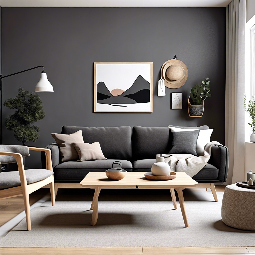 implement a scandinavian look with pale woods and simple lines