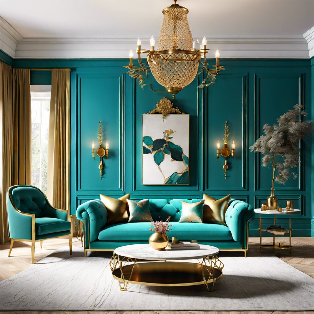 incorporate gold or brass accents for luxury contrast
