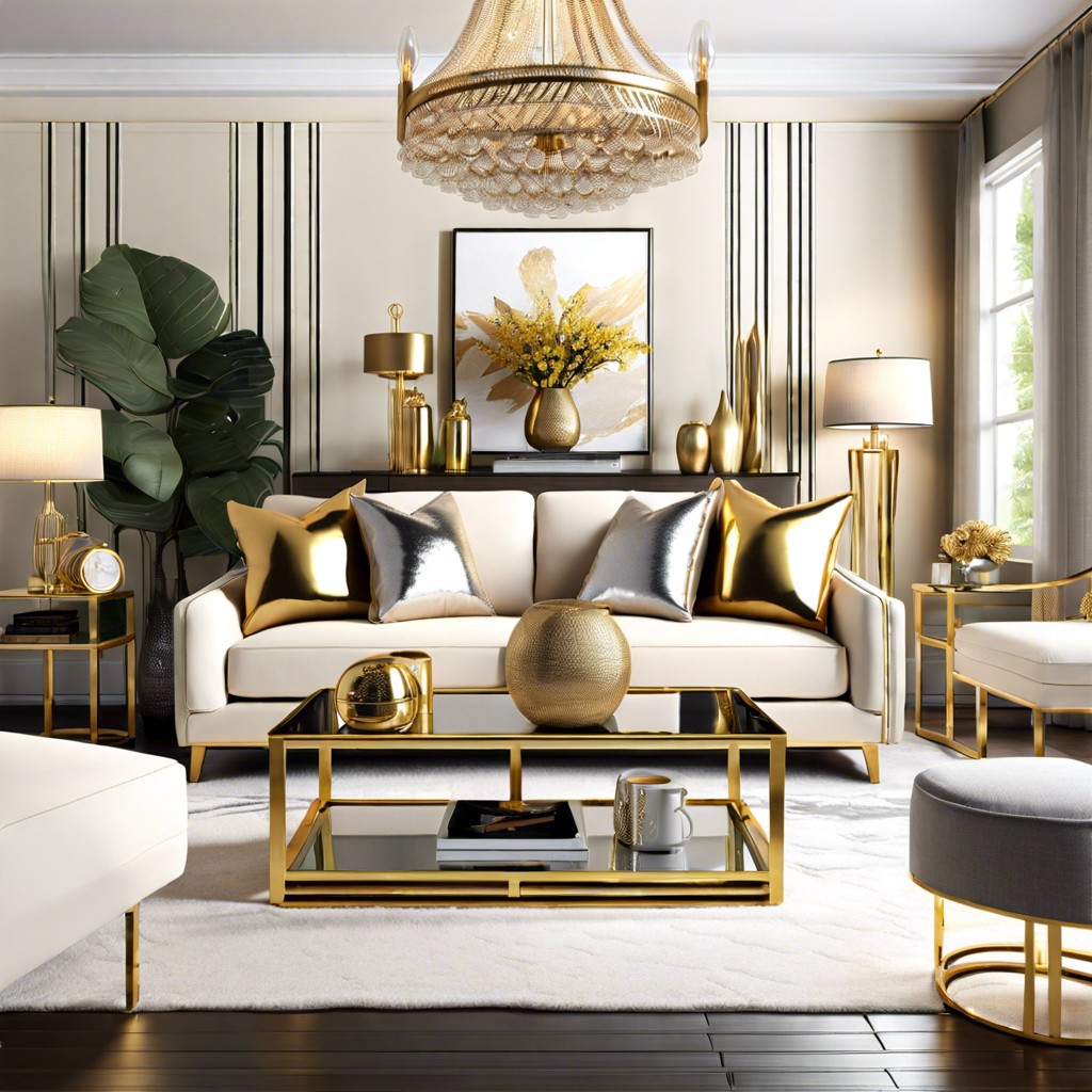 integrate metallic accents for a luxe feel