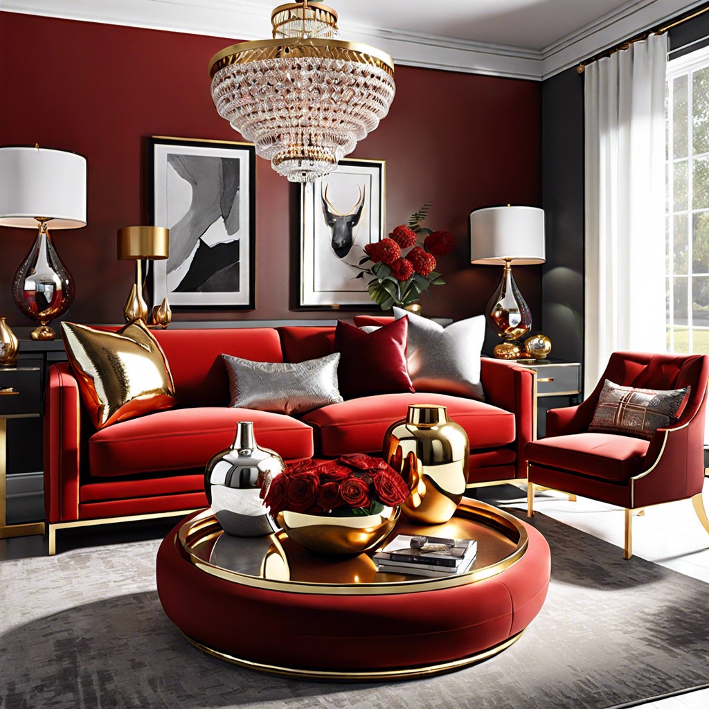 integrate metallic accents like gold or silver for a touch of glamour