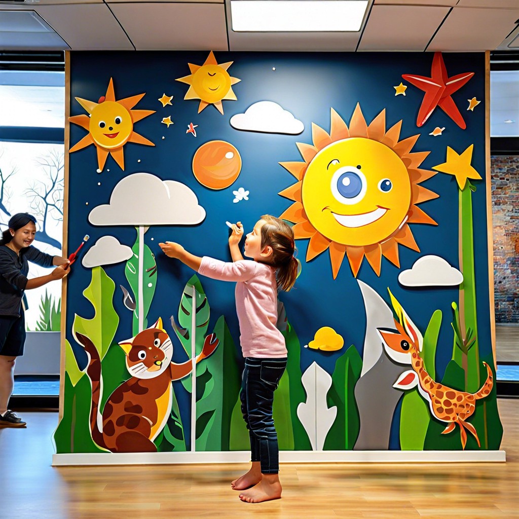 interactive mural with magnetic elements