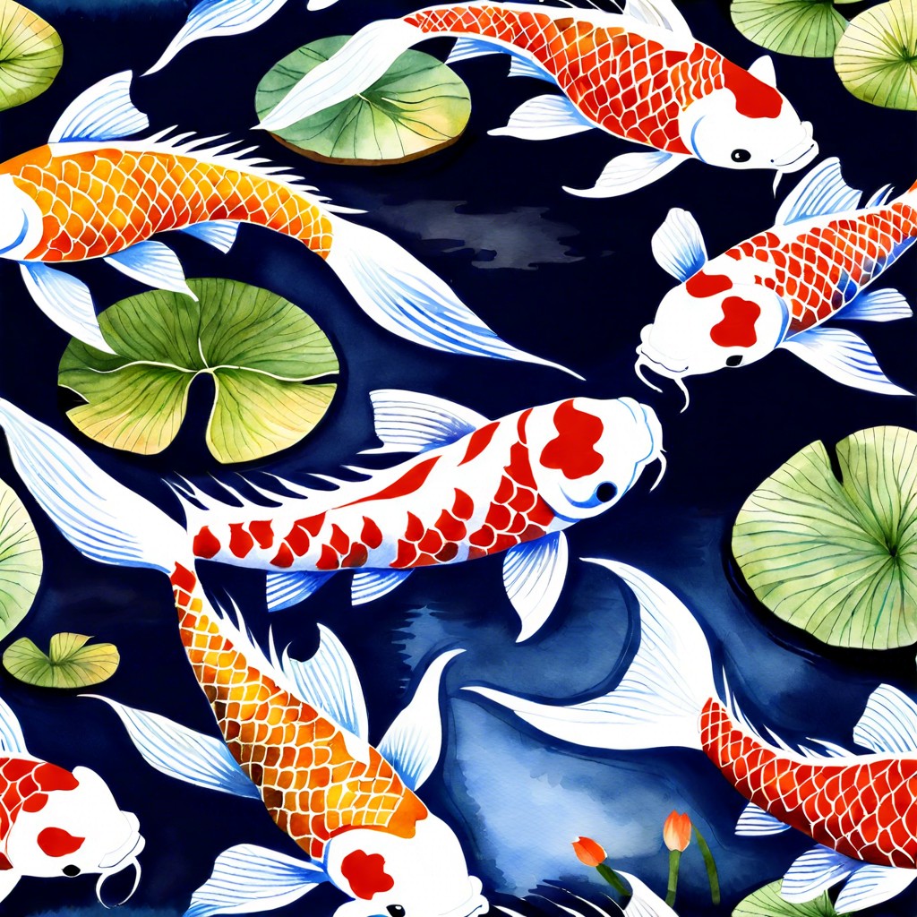 koi fish swimming in a pond