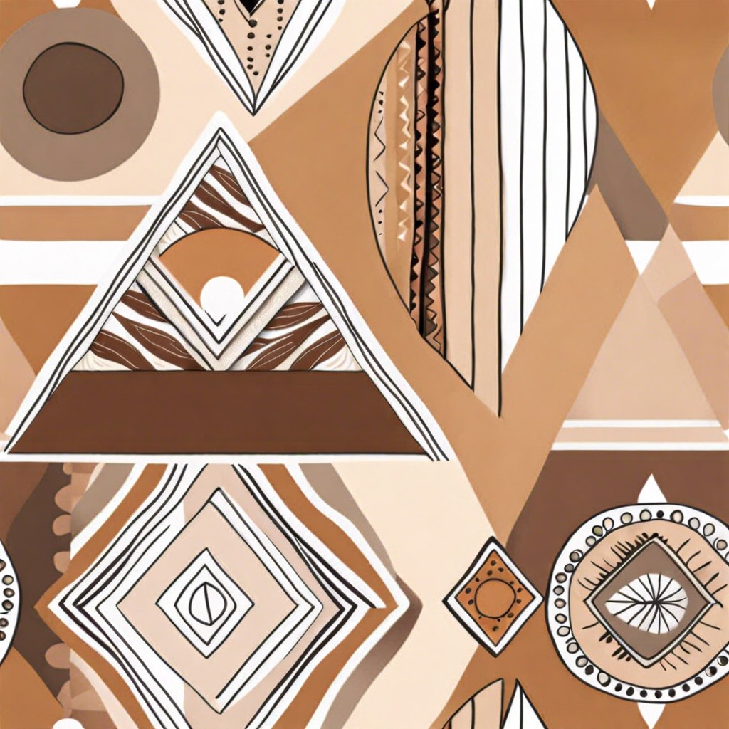 layered geometric patterns with earthy colors