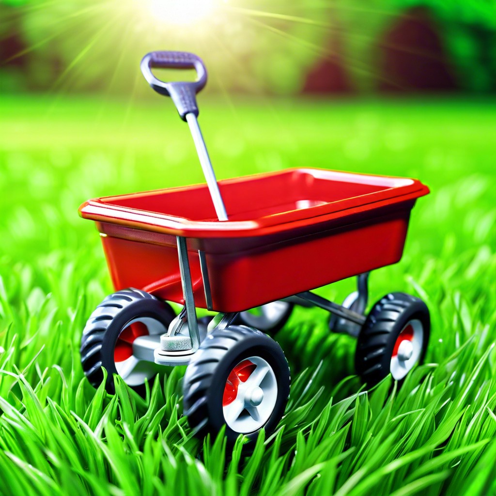 little red wagon in the grass