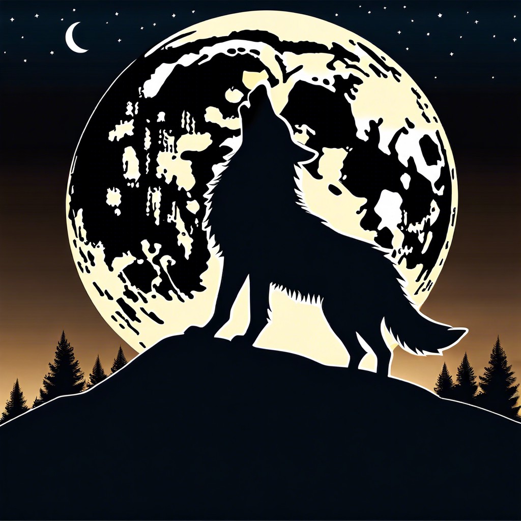 lone wolf howling on a hill