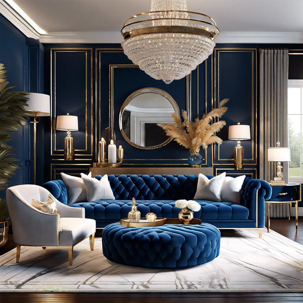 luxe for less faux fur and mirrored surfaces amplifying blue velvet glam
