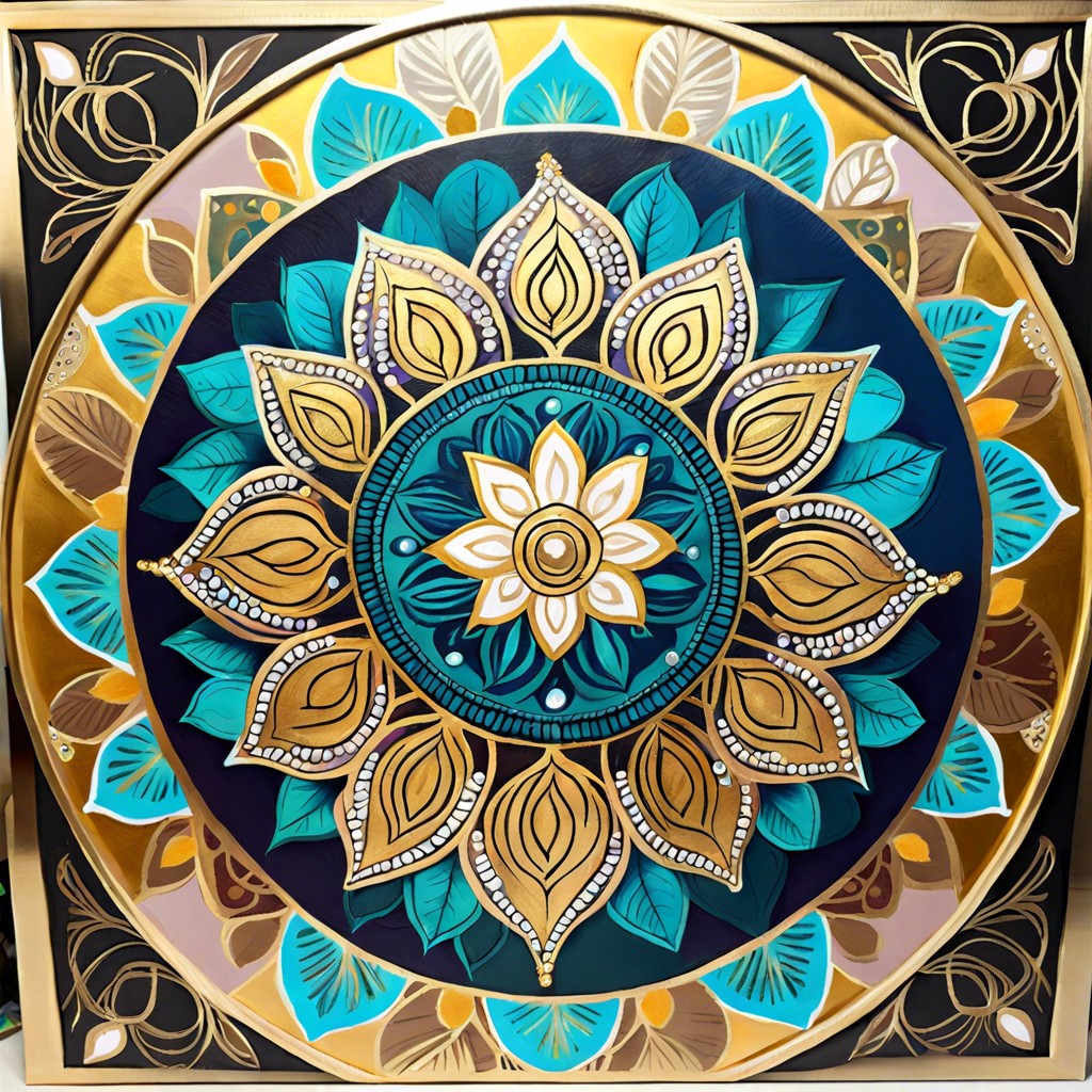 mandalas with gold leaf accents