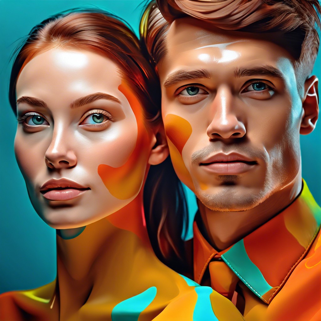 matching abstract portraits